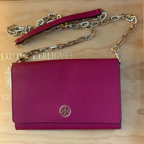 Tory Burch Handbags - TORY BURCH SHOULDER CROSSBODY HANDBAG GOLD CHAIN CRAZY PINK NWOT
